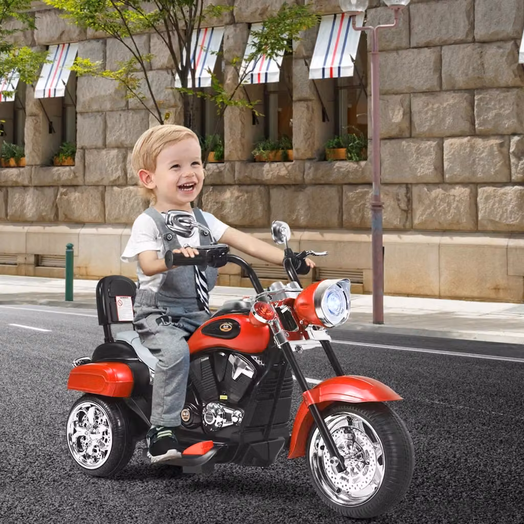 Moto elettrica stile chopper Design Mania per bambini e bambine con luci e suoni, colore rosso – 2