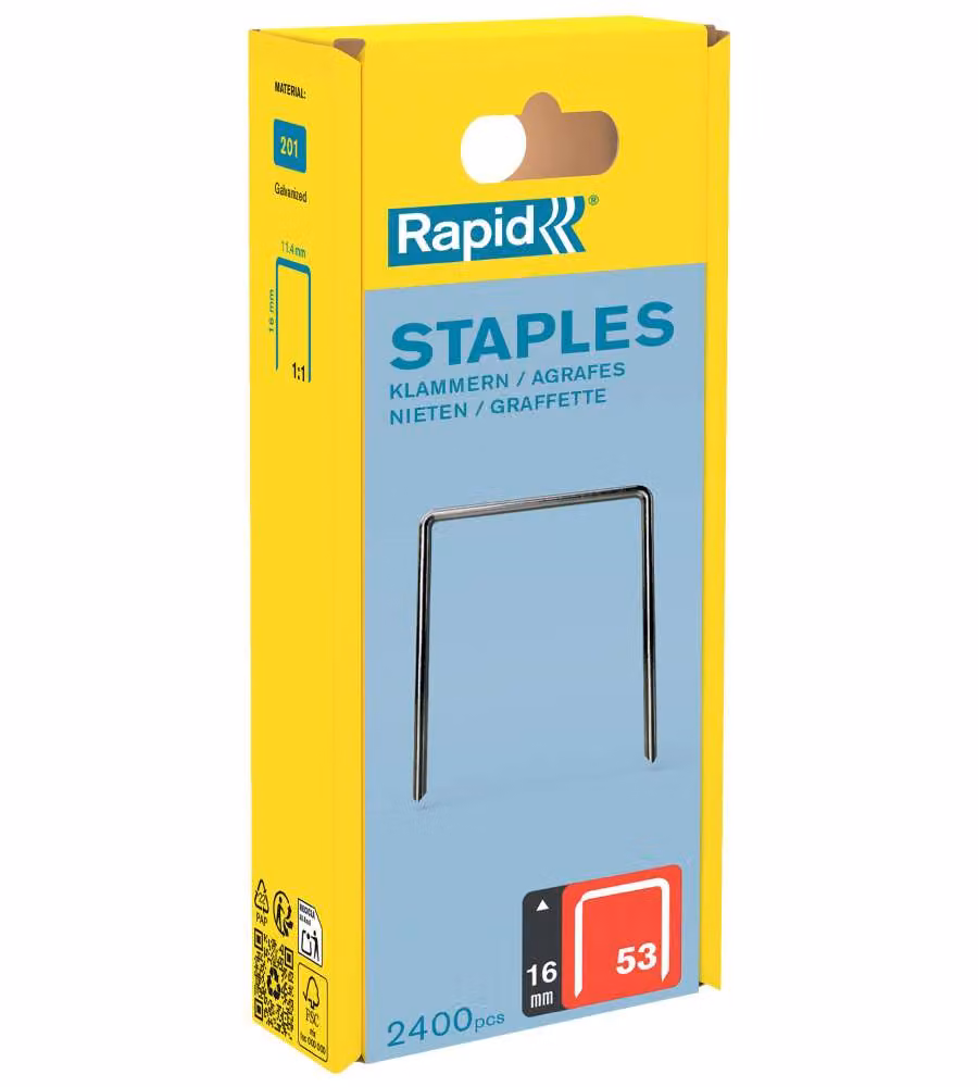 Rapid Graffe a Filo Sottile 16 mm Acciaio Zincato - 2400 pezzi