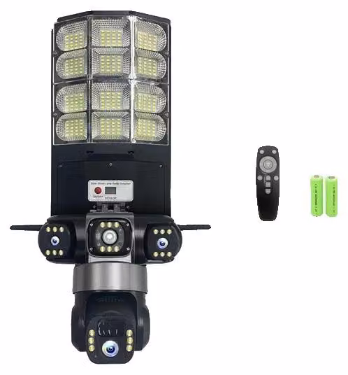 Telecamera per illuminazione stradale, con connettività 4G, alimentata a energia solare, aggiunta di una telecamera 4G con memoria da 128G