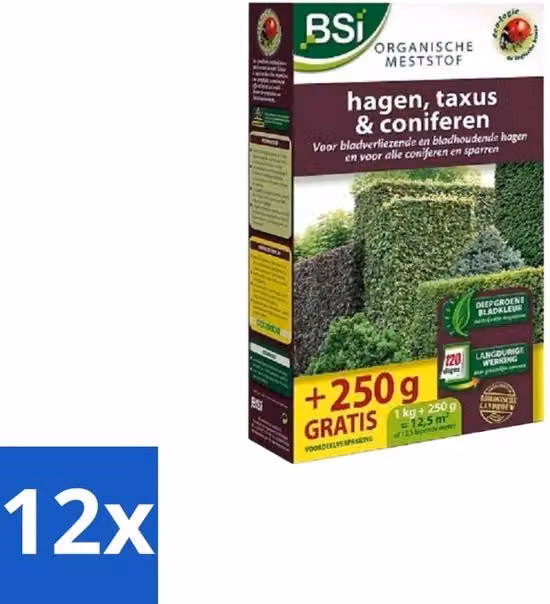 Mest per Taxus e Conifere - Crescita Rapida e Foglie Verdi Scure - 1,25 kg (12,5 m²) - Pacchetto Economico - 12 pezzi
