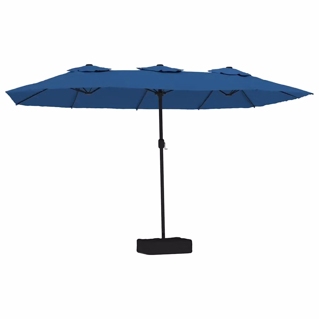 Ombrellone a Doppia Testa con LED vidaXL, Colore Azzurro, L: 449 cm, P: 265 cm, H: 245 cm – 2