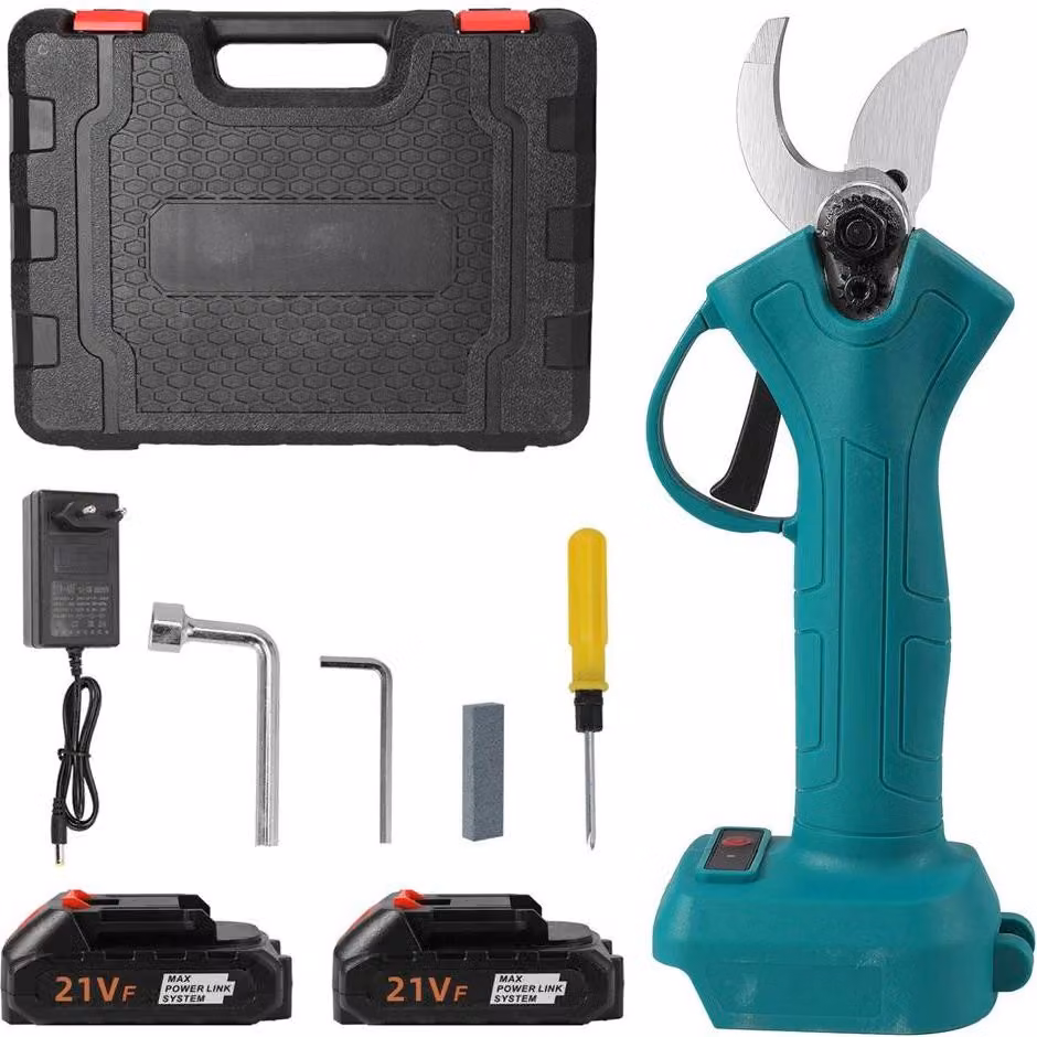 Potatore elettrico per rami - Potatore da giardino a batteria - Motore brushless da 500 W - Capacità di taglio di 25 mm - Funzionamento a batteria, ricaricabile - 2 batterie + caricabatterie per l'Unione Europea