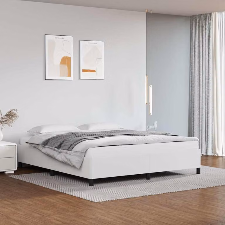 vidaXL Giroletto imbottito in similpelle bianco L/P/H: 160 x 200 x 163 cm