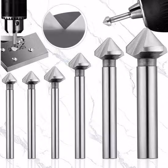 Set di utensili da macellaio HSS per la lavorazione del legno - Angolo di 90 gradi - Metallo - 6 pezzi - 63-205 mm - Set senza smussatura.