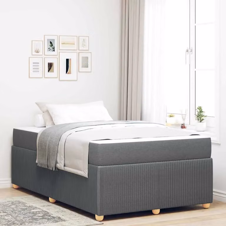 Struttura del letto imbottita vidaXL in tessuto grigio L: 120 cm, P: 200 cm, H: 66 cm