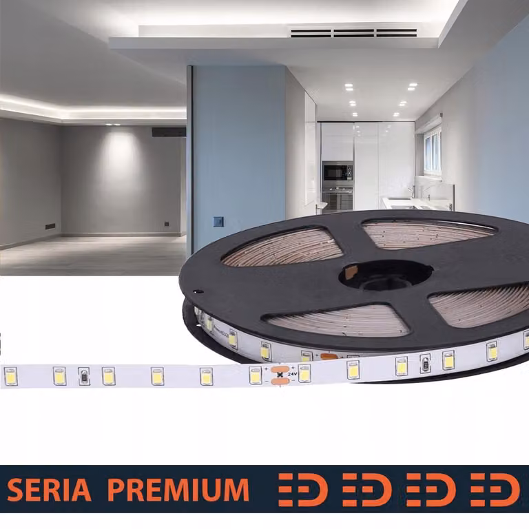 Striscia LED Prescot, luce bianca fredda, 24V, 70 LED al metro, 900 lumen al metro