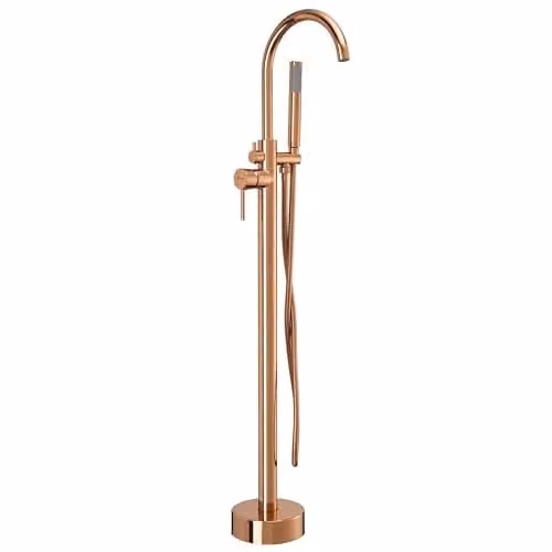 Rea - Rubinetto da Pavimento Per Vasca da Bagno Lungo - Ottone - Rame - 21 x 20 x 111 cm