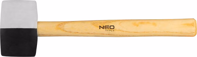Mazza in gomma Neo Tools per piastrellisti, in gomma dura nera e gomma morbida antimacchia, con manico in legno chiaro | 58 mm/450 g