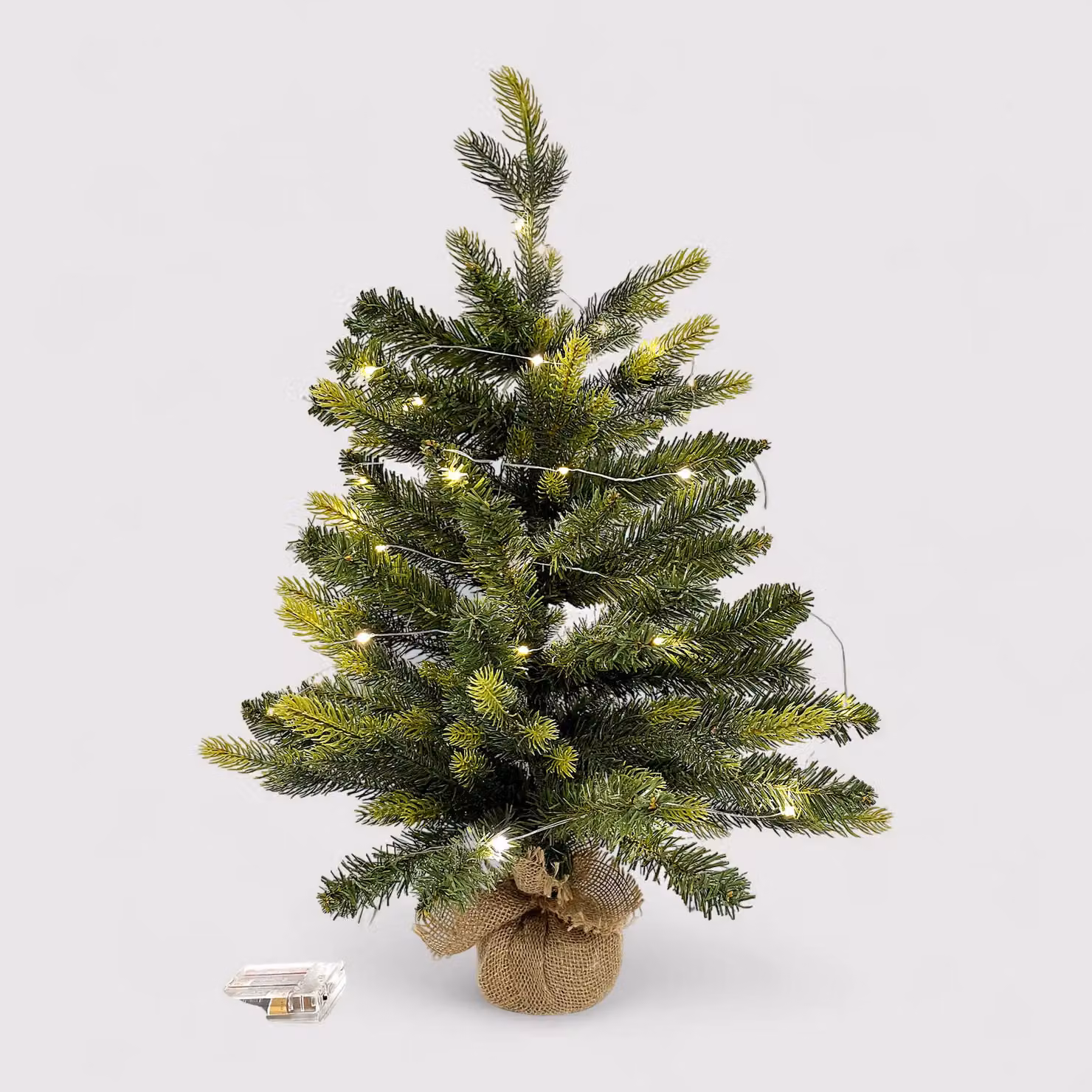 Agat - Albero di Natale da tavolo o da terra con luci a led H 60 cm