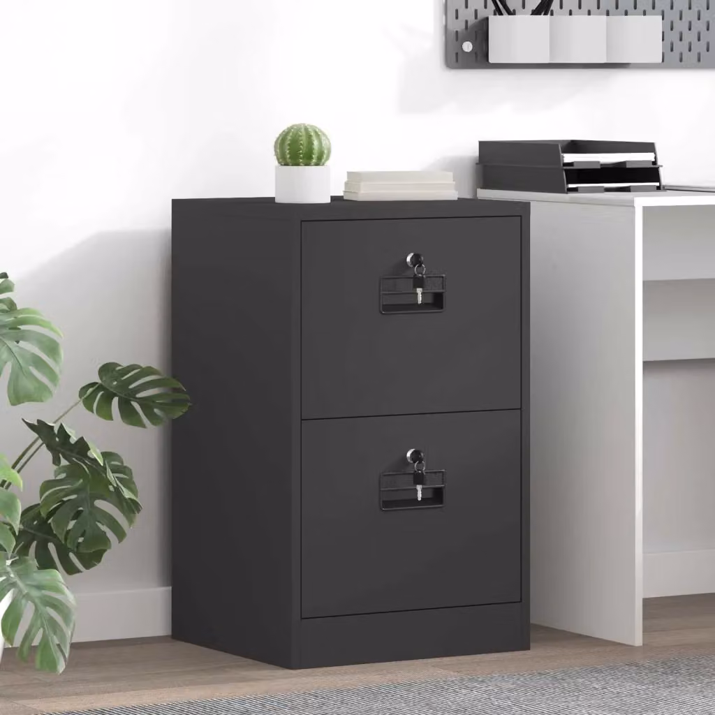 Armadio per file con cassetto DESIGN IN Nero L: 45,5 cm, P: 42,0 cm, H: 74,5 cm CFW4475026 – 2
