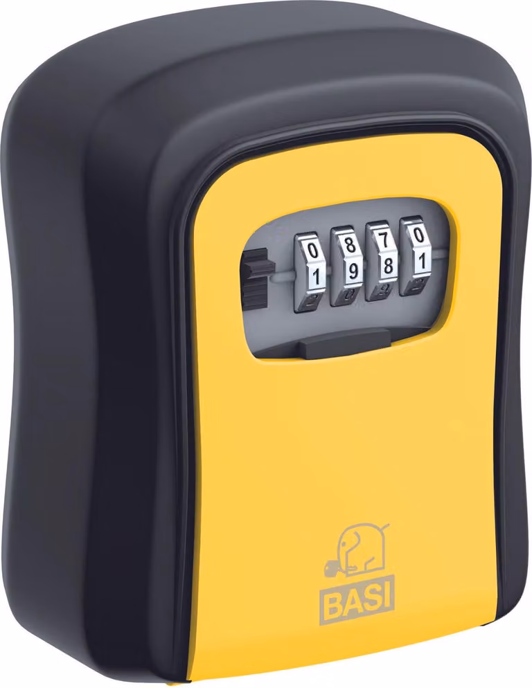BASI - Cassetta di sicurezza per chiavi - nero-giallo - SSZ 200 - con serratura a combinazione - alluminio