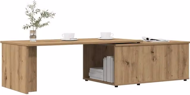Tavolino da Salotto-Tavolino da soggiorno-Tavolo Rovere Artigianale 150x50x35 cm Truciolato