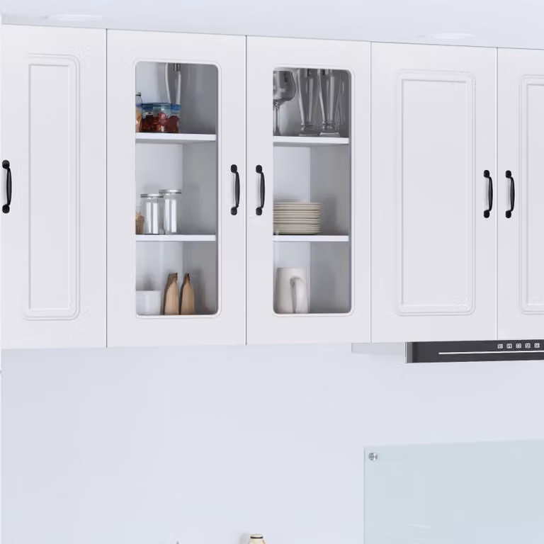 Pensile da cucina moderno vidaXL Kalmar in MDF bianco con ante a battente e ripiani interni L/P/H: 80,0 x 31,0 x 40,0 cm