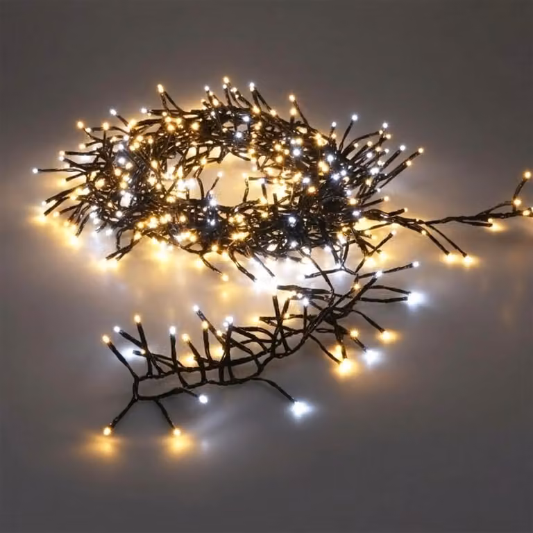 Ghirlanda luminosa a LED a grappolo, mix di bianco caldo e bianco freddo - 5,5 m / 768 LED - Illuminazione decorativa da giardino con 8 funzioni