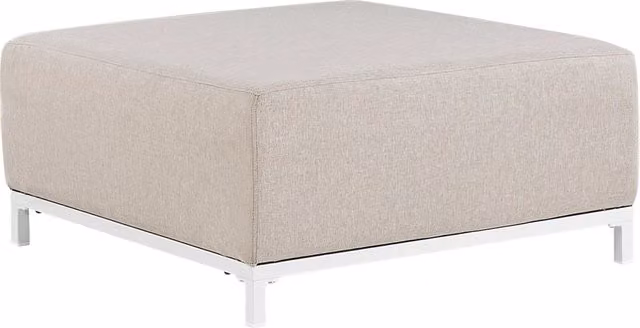 Pouf rettangolare BELIANI beige con gambe in alluminio bianco e struttura in metallo per esterno e interno
