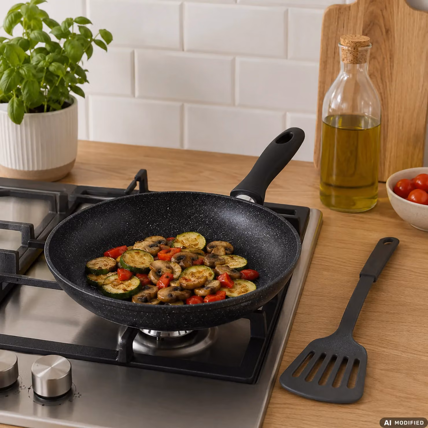 Set di 2 pezzi Gusto Casa Linea Augusta composto da padella antiaderente in acciaio al carbonio nera con diametro 28 cm e pala forata – 2