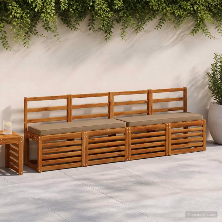 Cuscino per Panchina vidaXL VUGHT in Poliestere, Colore Tortora/Grigio/Beige con Rivestimento Rimovibile e Lavabile