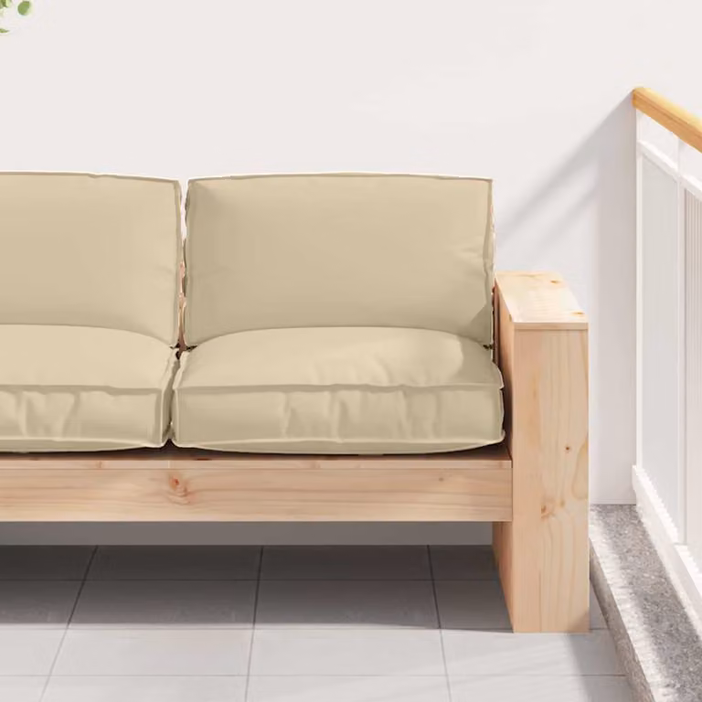Cuscino Quadrato vidaXL in Tessuto Oxford Beige Idrorepellente L: 80 cm, P: 80 cm, H: 12 cm
