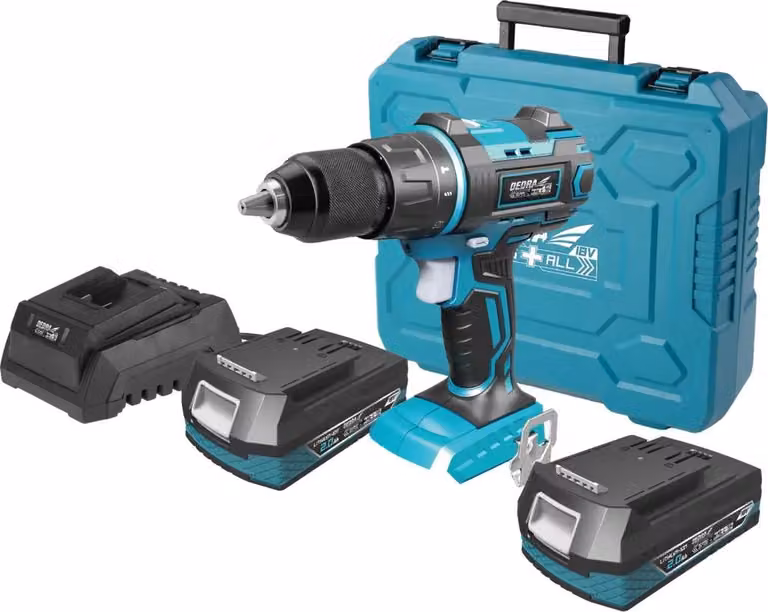 Set Di Utensili In Valigetta Dedra Sas+All Ded7030A02, Cacciavite, Due Batterie 2Ah, Caricabatterie, Accessori 9 Pz.