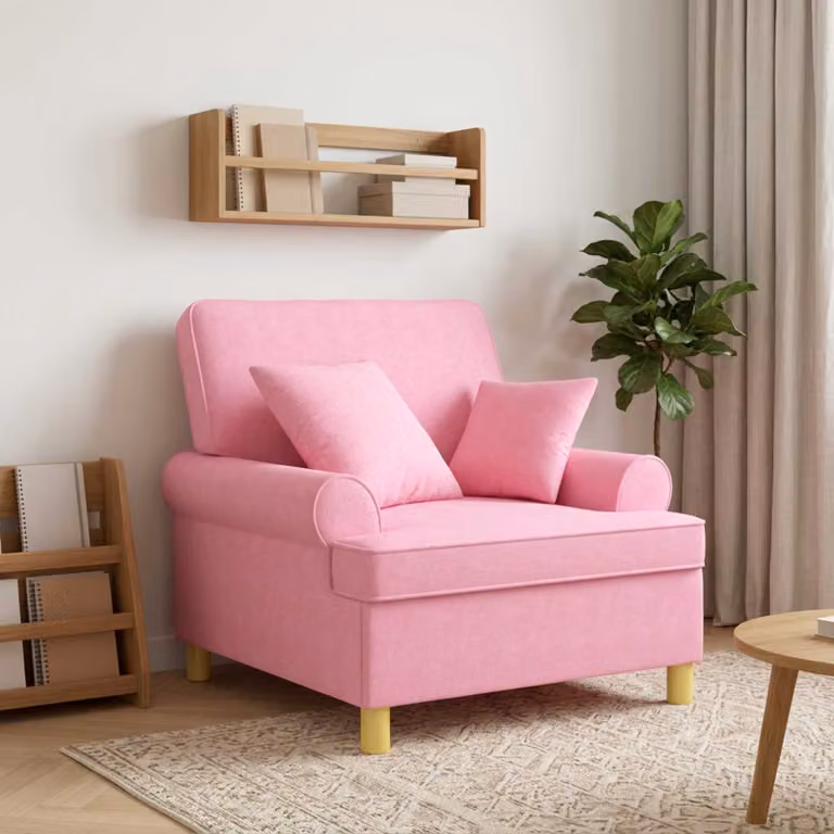 vidaXL Poltrona Relax XL con Cuscini in Tessuto Rosa