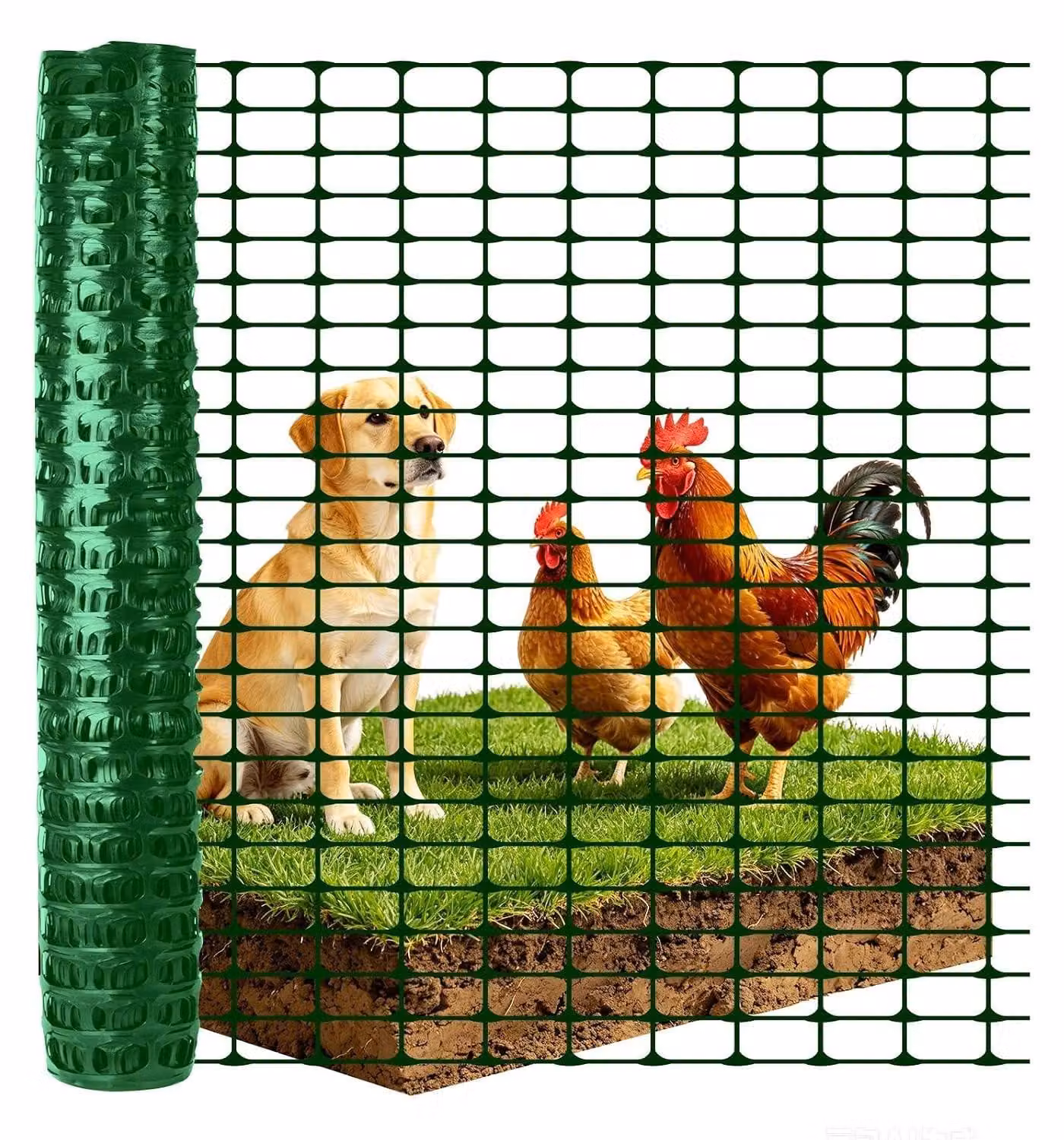 Elzusha - Set completo di rete da giardino in plastica, dimensioni 100 x 3000 cm