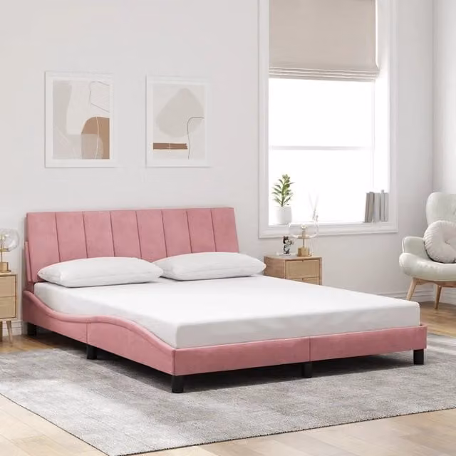 Giroletto Hanko vidaXL in Velluto Rosa L/P/H: 160 x 200 cm