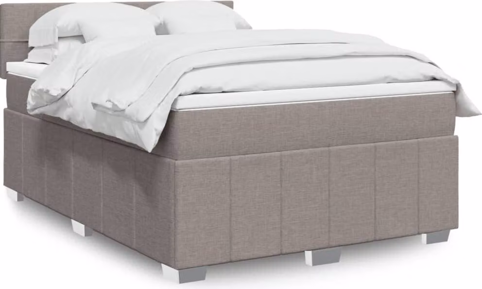 Maison Exclusive - Giroletto a Molle con Materasso Tortora 140x200 cm in Tessuto