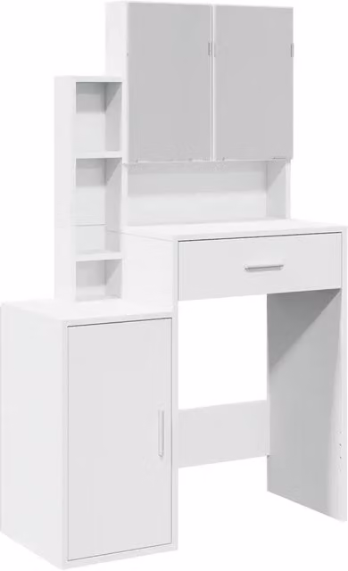 Toeletta | Tavolo da Trucco con Armadietto Bianco 80x35x132 cm