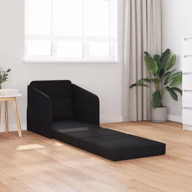 Divano letto-Sofa Letto-Daybed Nero 65 x 80 x 83 cm Tessuto