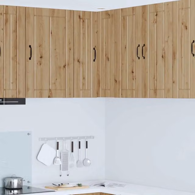 Mobile da cucina a parete vidaXL in legno rovere marrone con ante scorrevoli L/P/H: 57 x 57 x 80 cm – 1