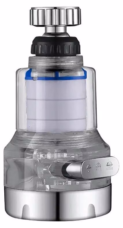 Filtro per rubinetto dell'acqua, rotazione a 360 gradi, compatibilità universale, tre modalità