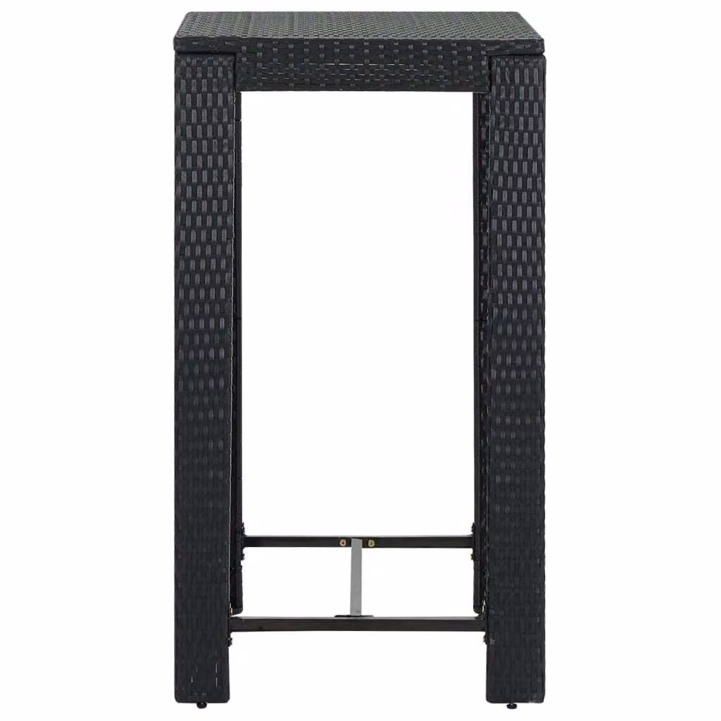 Tavolo da Bar da Giardino Nero 60,5x60,5x110,5 cm Polyrattan