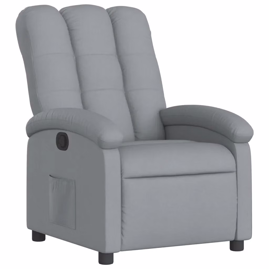 Poltrona Reclinabile Relax vidaXL in Tessuto Grigio con Braccioli e Apertura Manuale – 2