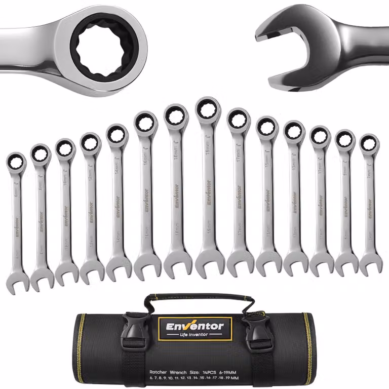 Set di chiavi a bussola, 14 pezzi, sistema metrico da 6 a 19 mm, con custodia