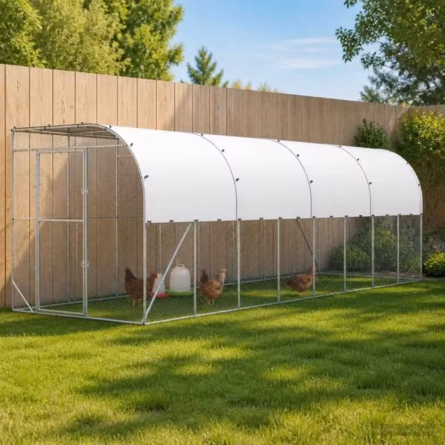 Gabbia per Polli Contro il Muro Argento 600 x 150 x 215 cm 3434738