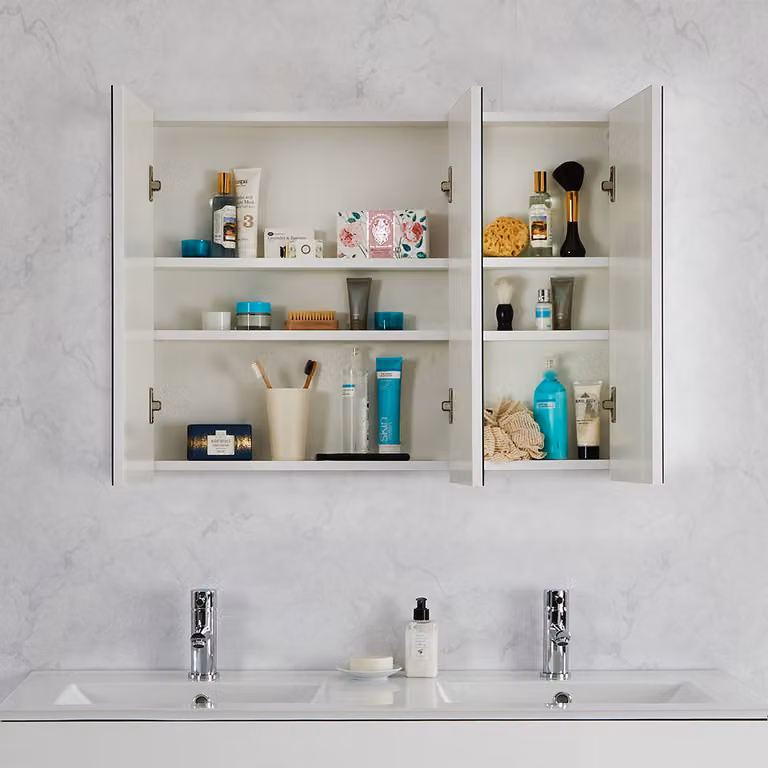 Mobiletto Bianco a Specchio - Stile Moderno - 900mm x 650mm