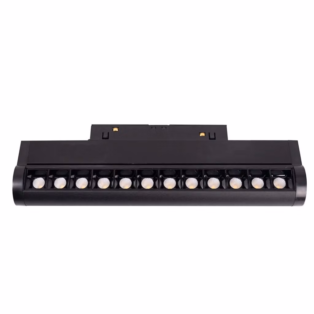 Lampada lineare magnetica LED DALI nera con luce calda 3000K da 11W e 812lm – 2