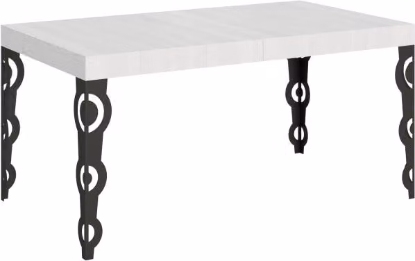 Tavolo allungabile Karamay Itamoby Bianco Frassino con telaio Antracite L/P/H: 160-264 x 90 x 77 cm – 1