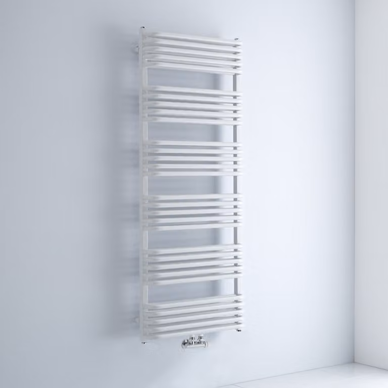 Scaldasalviette Curvo Attacco Centrale Bianco 1533x600mm 1410W - Alta Potenza - Termoarredo Bagno - Arch