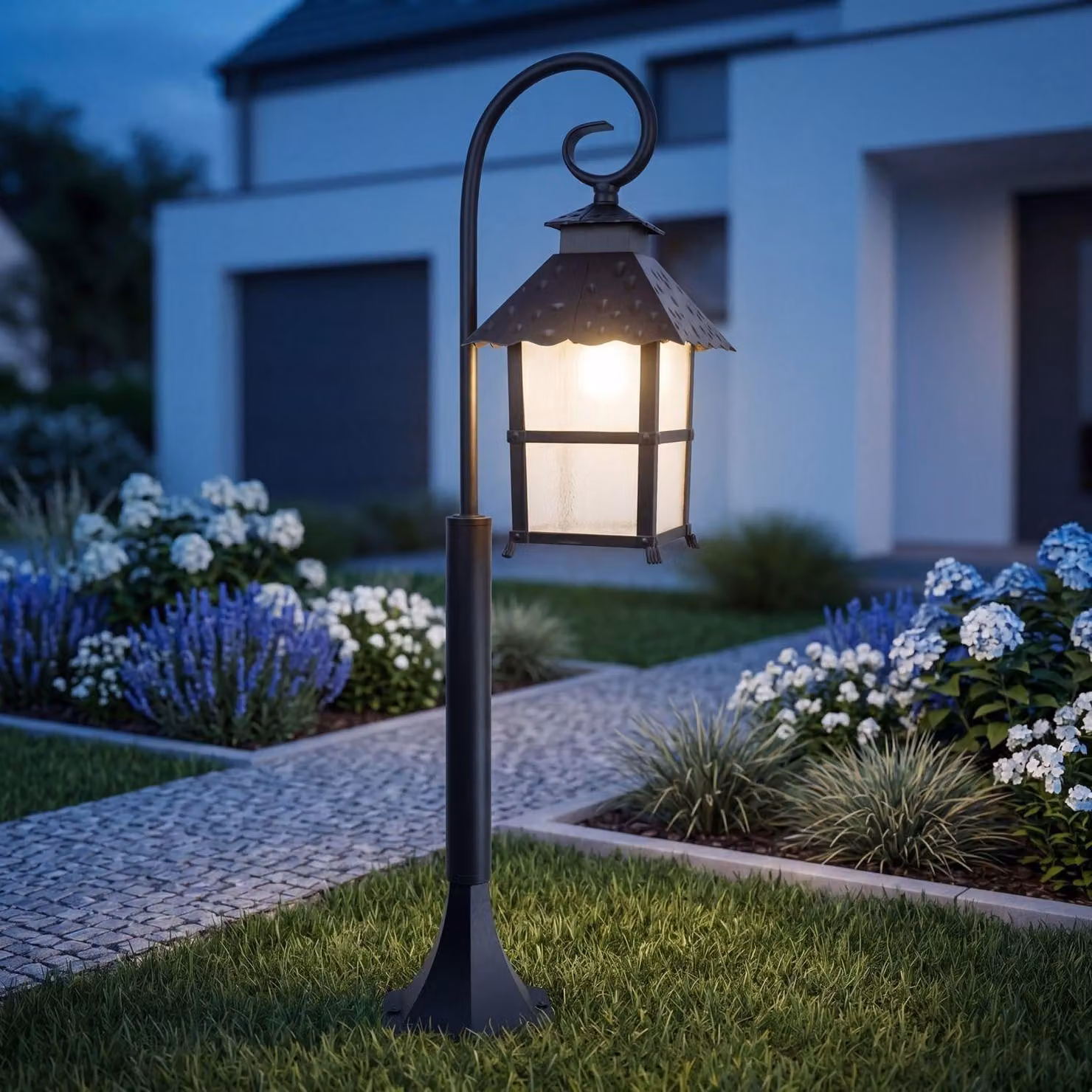Piccola luce da esterno MONTREAL 86 cm IP43 E27 nero rustico esterno giardino sentiero luce lanterna