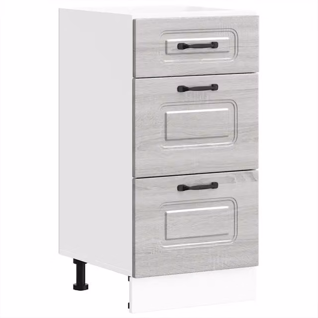 Mobile da cucina moderno HELLOSHOP26 in legno composito grigio con piedini regolabili L/P/H: 40 x 46 x 81,5 cm