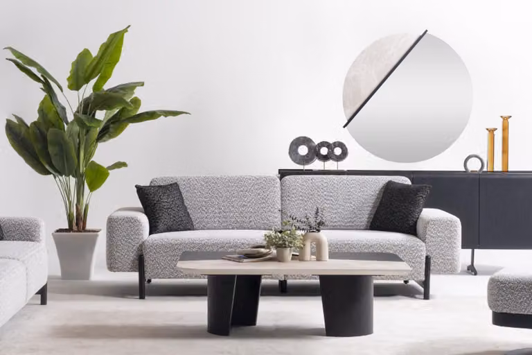 Mehrfarbiger moderner Couchtisch aus Holz