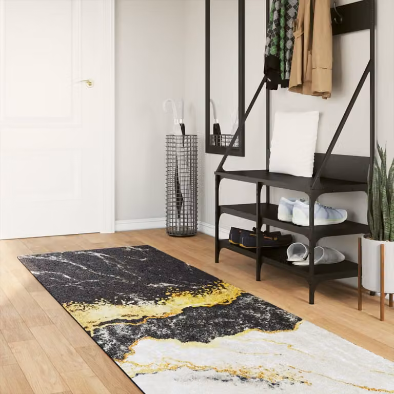 Tappeto lavabile vidaXL multicolore con design astratto moderno in poliestere, L: 300 cm, P: 80 cm