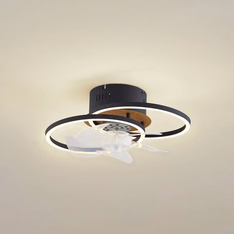 Lindby Ventilatore da soffitto a LED Lomana, nero, silenzioso, CCT Lomana Lindby, dimmerabile, Nero, Soggiorno / Sala da pranzo, Alluminio, Moderno