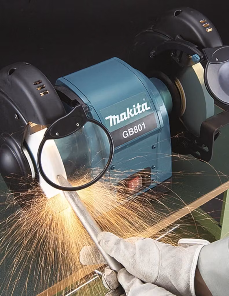 Mola da banco Makita GB801 blu da 550 W – 2