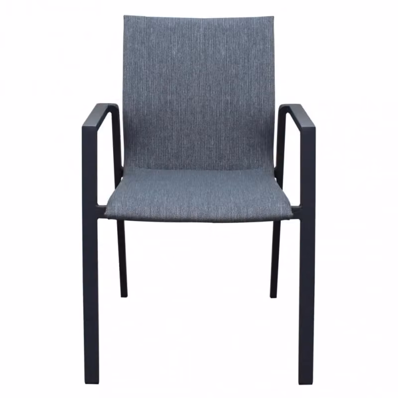 Poltrona impilabile Djerba Cosma grigio antracite per giardino e terrazzino L: 56 cm, P: 61 cm, H: 84 cm – 2