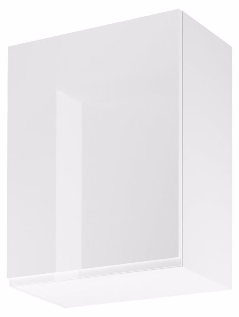 Pensile da cucina ARBOR - larghezza 60 cm, bianco lucido / bianco, versione sinistra