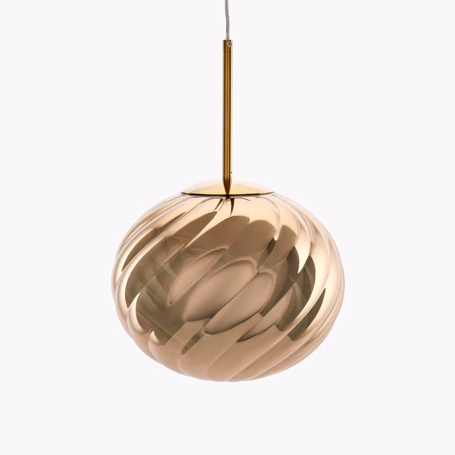 Tom Dixon Lampada a sospensione Whirl, dimmerabile, Ottone / Oro, Soggiorno / Sala da pranzo, Plastica, Design, Lampada a sospensione