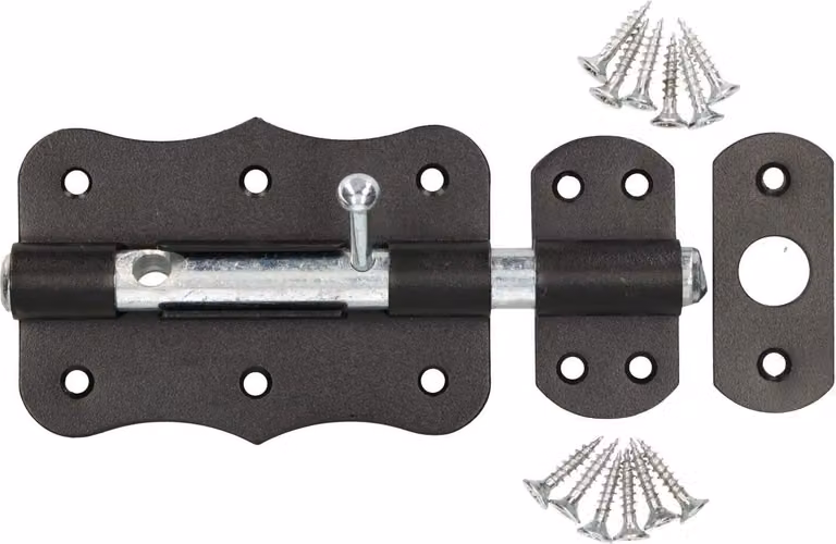 KOTARBAU® Bullone Grendel 100 mm Bullone per porta Foro per lucchetto Bullone di bloccaggio Bullone di scorrimento Bullone per cancello Bullone per mobili Bullone di scorrimento