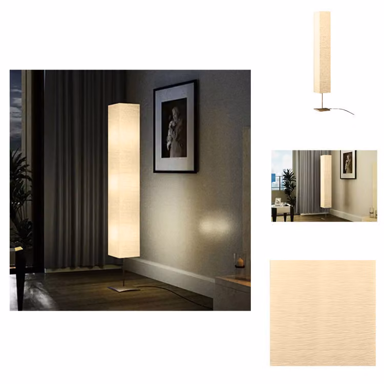 vidaXL Lampada da terra con supporto in acciaio 170 cm Beige - Lampade